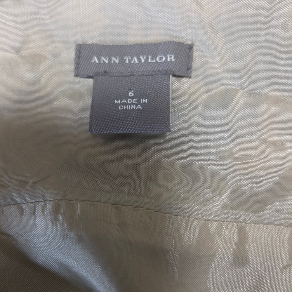 Ann Taylor Silk Floral Midi Dress Black Cream Pleated Waist Knot Strap Womens 6 - Picture 7 of 8